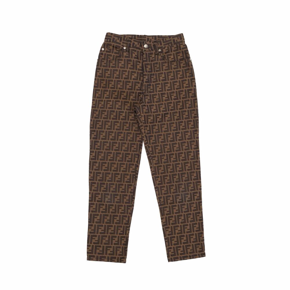 VTG FENDI Women’s FF Zucca MonogramBrown Pant RARE Y2K Size : 28 ~ S